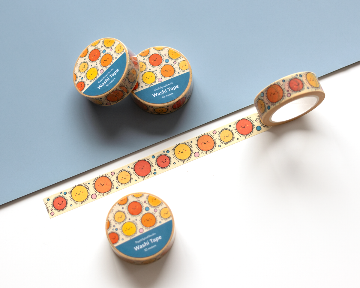 Cute Happy Smiling Sun Washi Tape