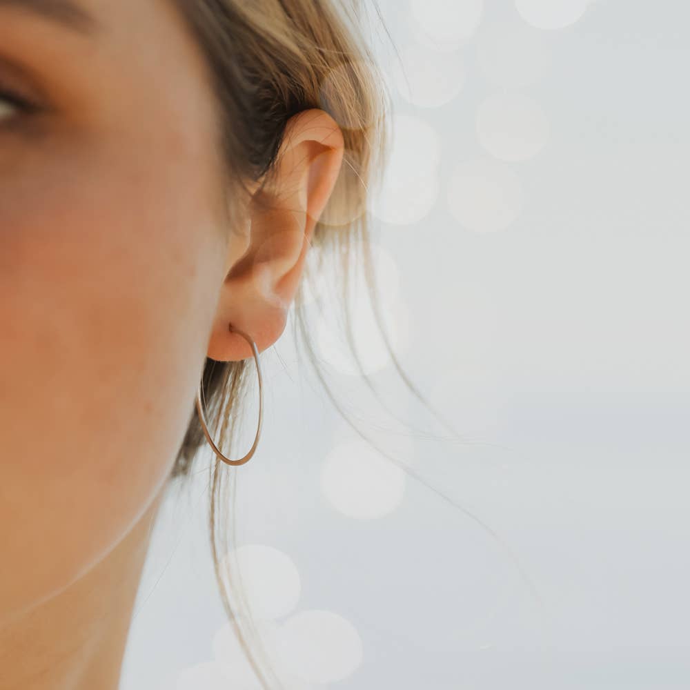 Minimal Imperfect Hoop Earrings - SMALL ORGANIC CIRCLE