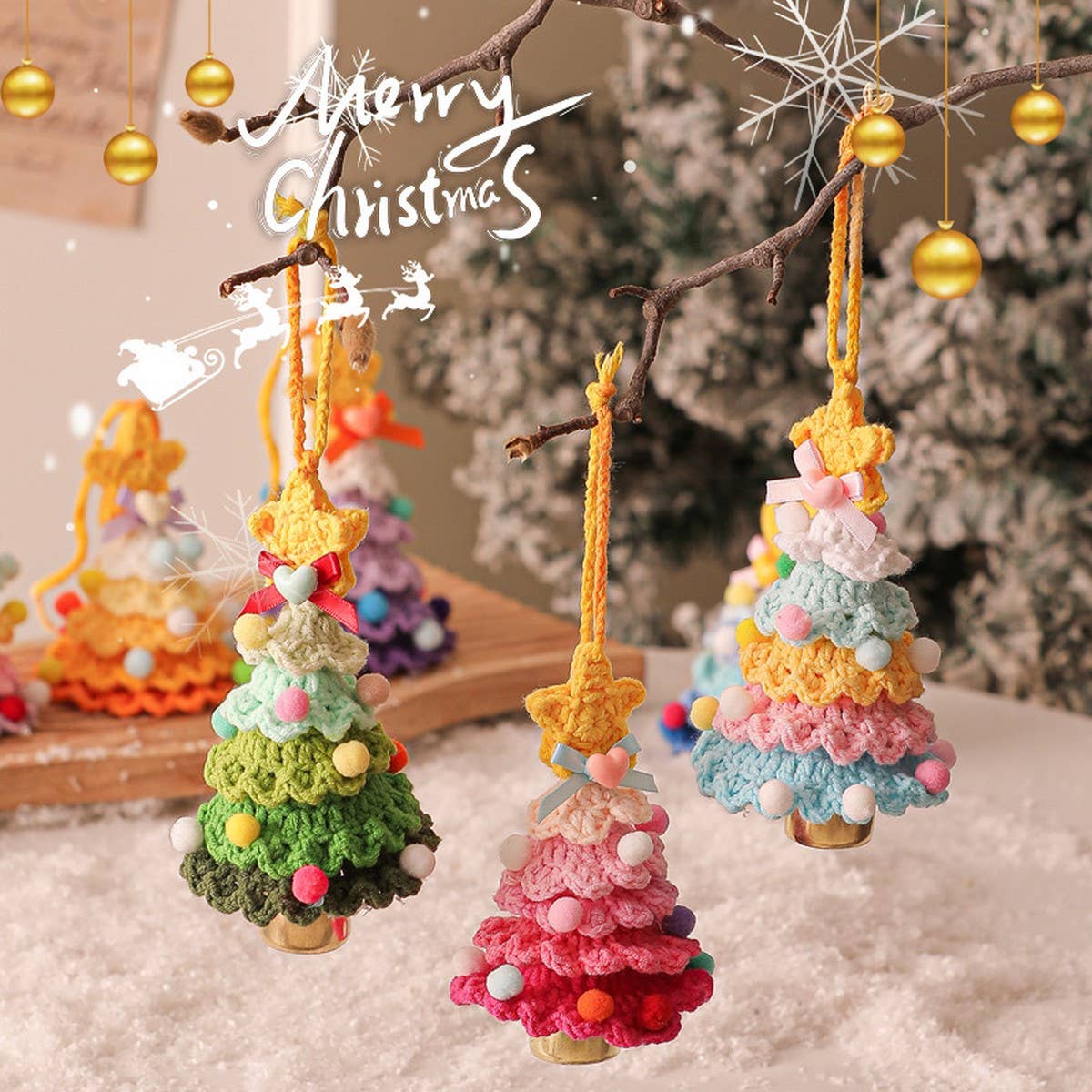 Plush Christmas Ornament Knitted Tree Hanging
