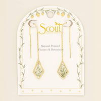 Pressed Flower Thread Earring - White Lace Flower/Gold / Scout