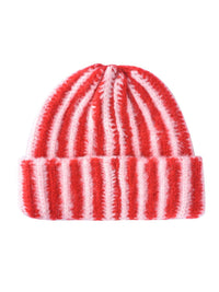 Haila - Color-block Striped Cuffed Knitted Beanie - Warm & Stylish