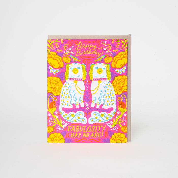 Fabulosity Has No Age Birthday Letterpress Greeting Card