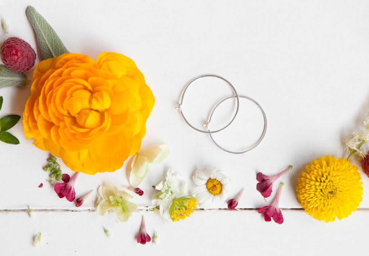 Minimal Hammered Hoops, Handmade SMALL CIRCLE