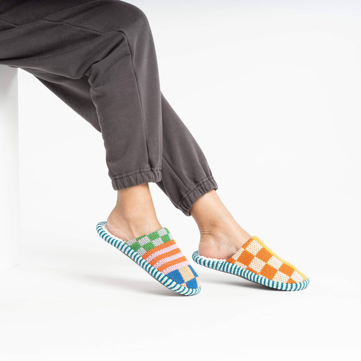 Pattern Patch Slide Slippers / verloop