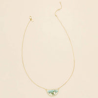 Pressed Flower Necklace - Blue Baby's Breath/Gold