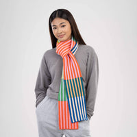 Colorblock Stripe Skinny Scarf