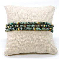 African Turquoise + Gold Bracelet Bundle
