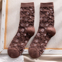 Embroidered Mid Calf Vintage Pattern Socks / AC City