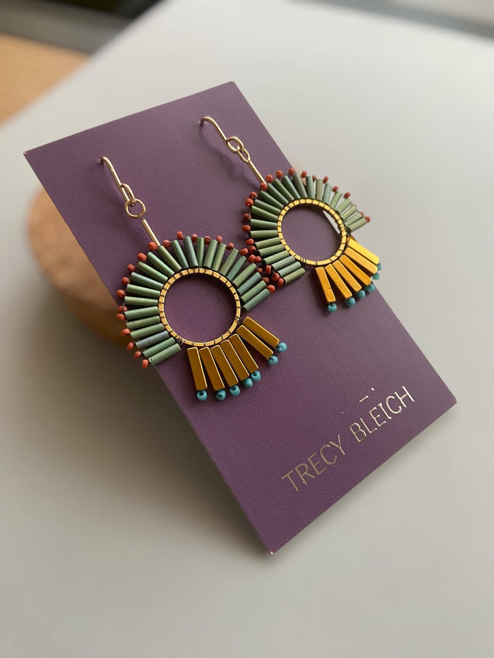 Twiggy glass and hematite earrings