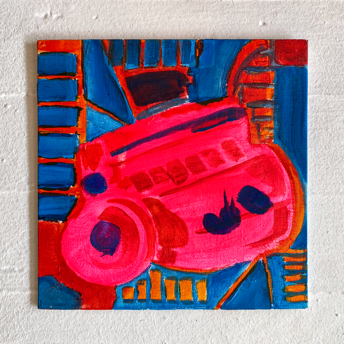 Big Six (Study Blue Orange) - Original Acrylic Painting by Catlin Whitington