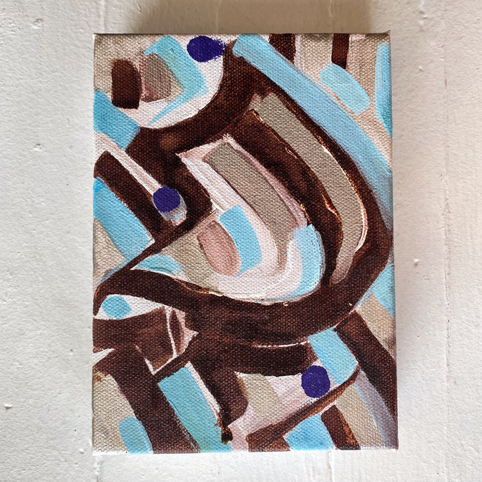 DA (2026 Brown Blue) - Original Acrylic Painting by Catlin Whitington