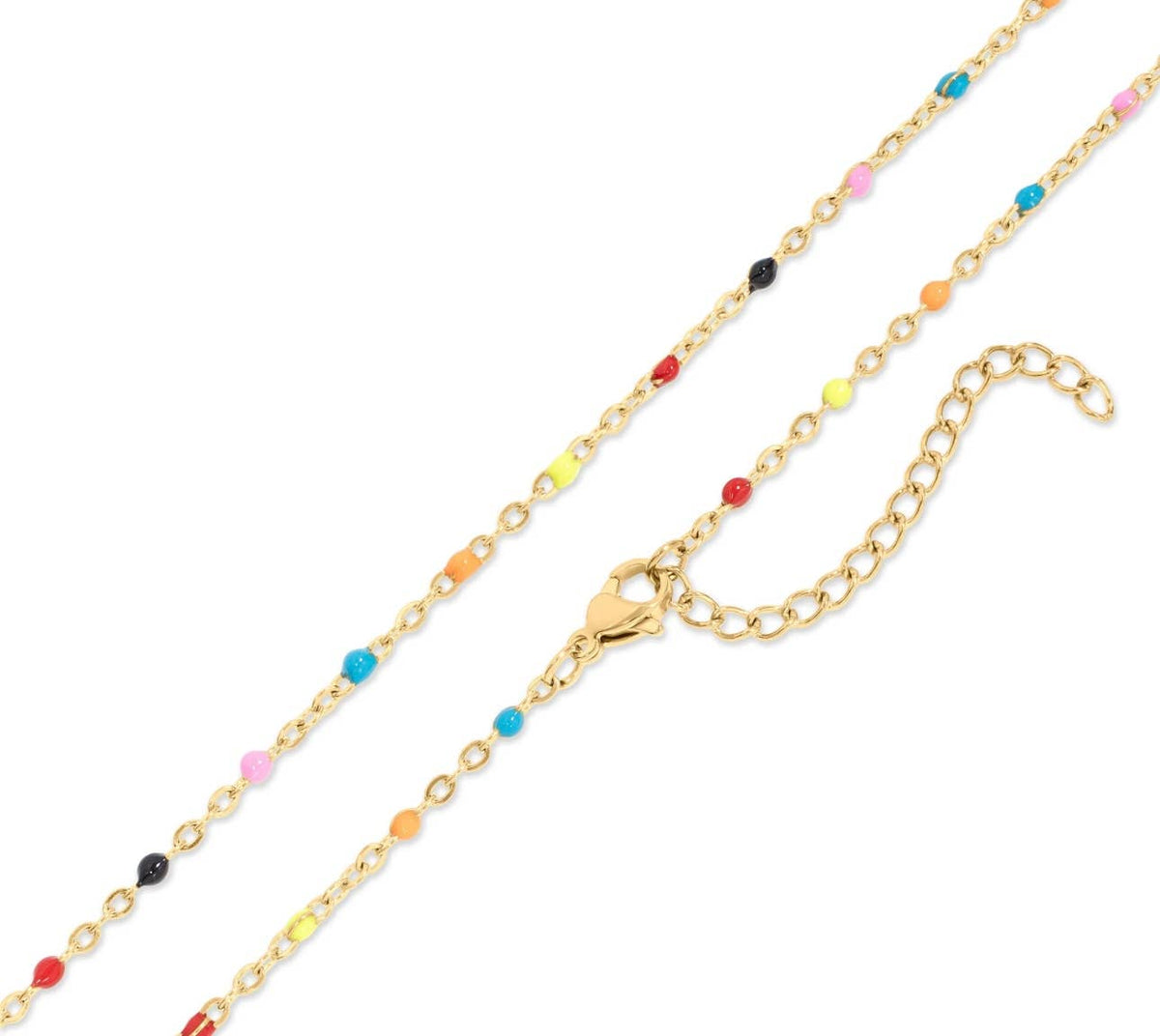 Paisley multi confetti chain necklace | 18k gold plated