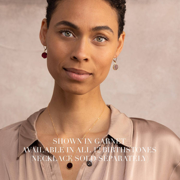 January Birthstone Garnet Earrings - Leverback 14k Gold Filled Drop Earrings / Soul & Little Rose