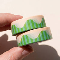 Wavy Stripes Washi Tape (Blue + Green)