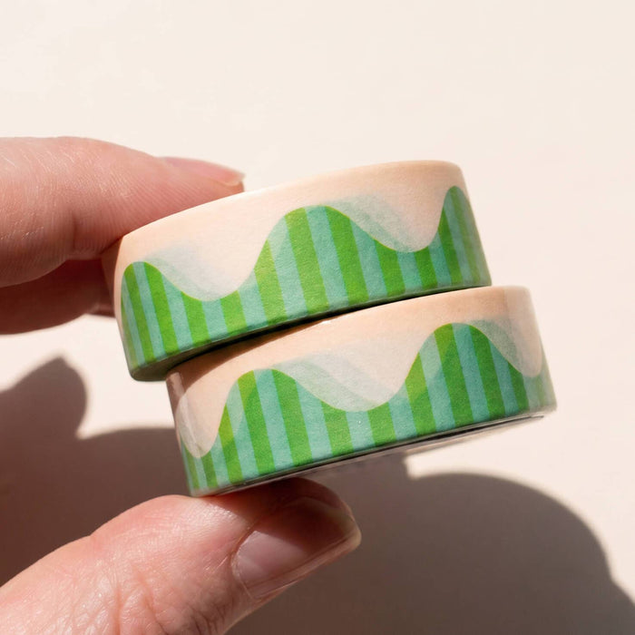 Wavy Stripes Washi Tape (Blue + Green)