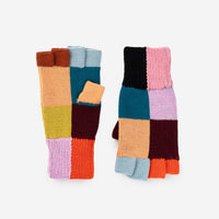 Color Patch Fingerless Gloves