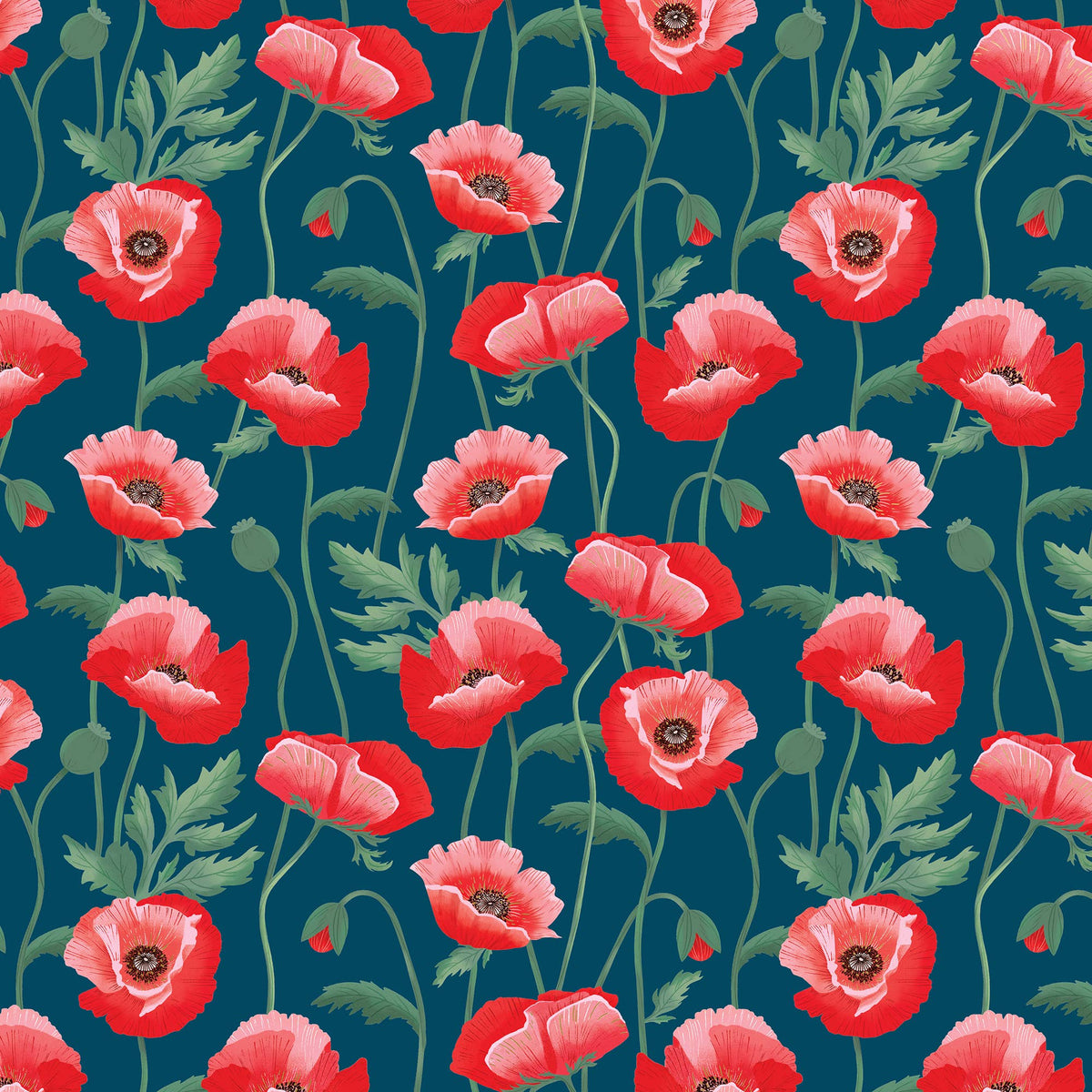 Pretty Poppies - Gift Wrap Rolls