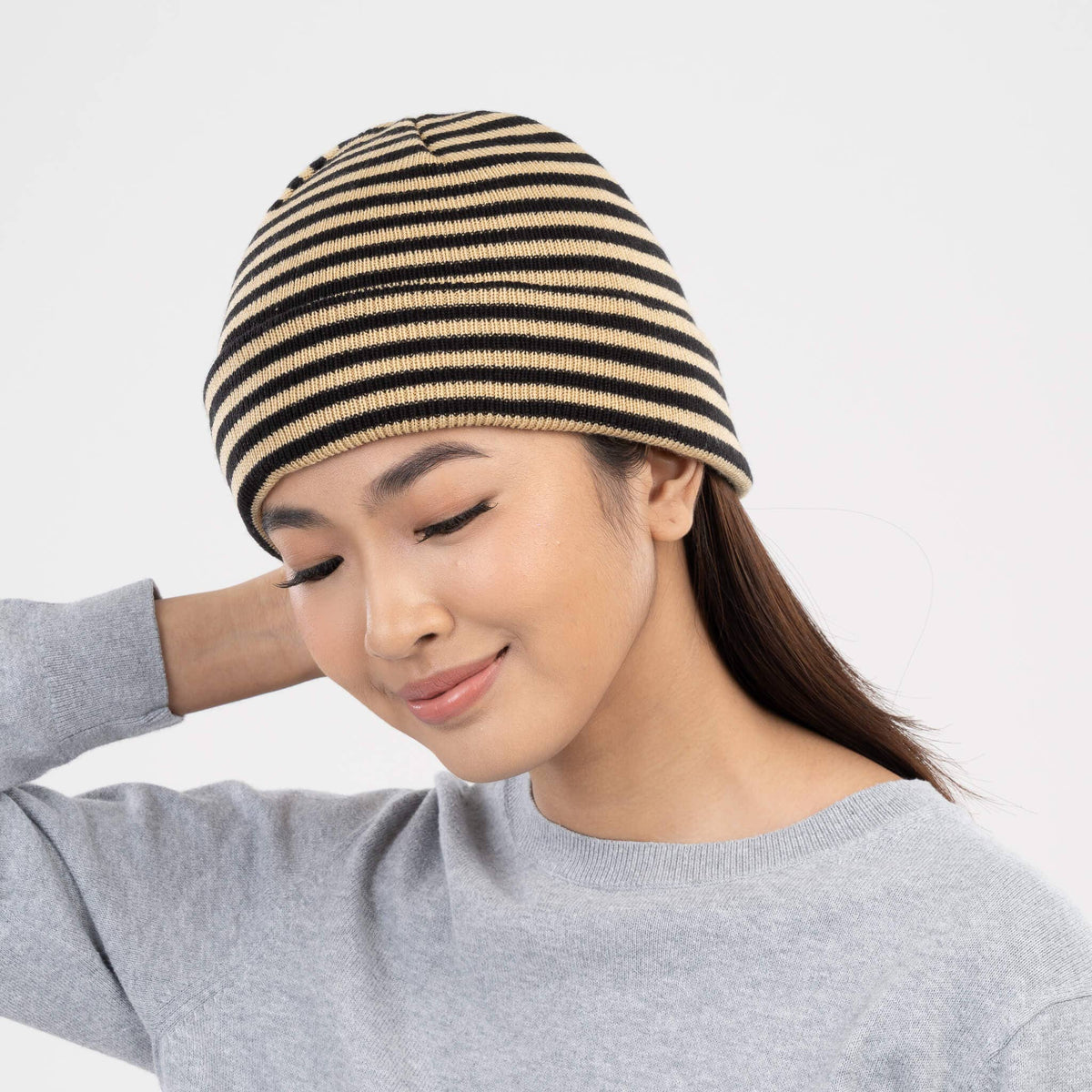Simple Stripe Knit Beanie