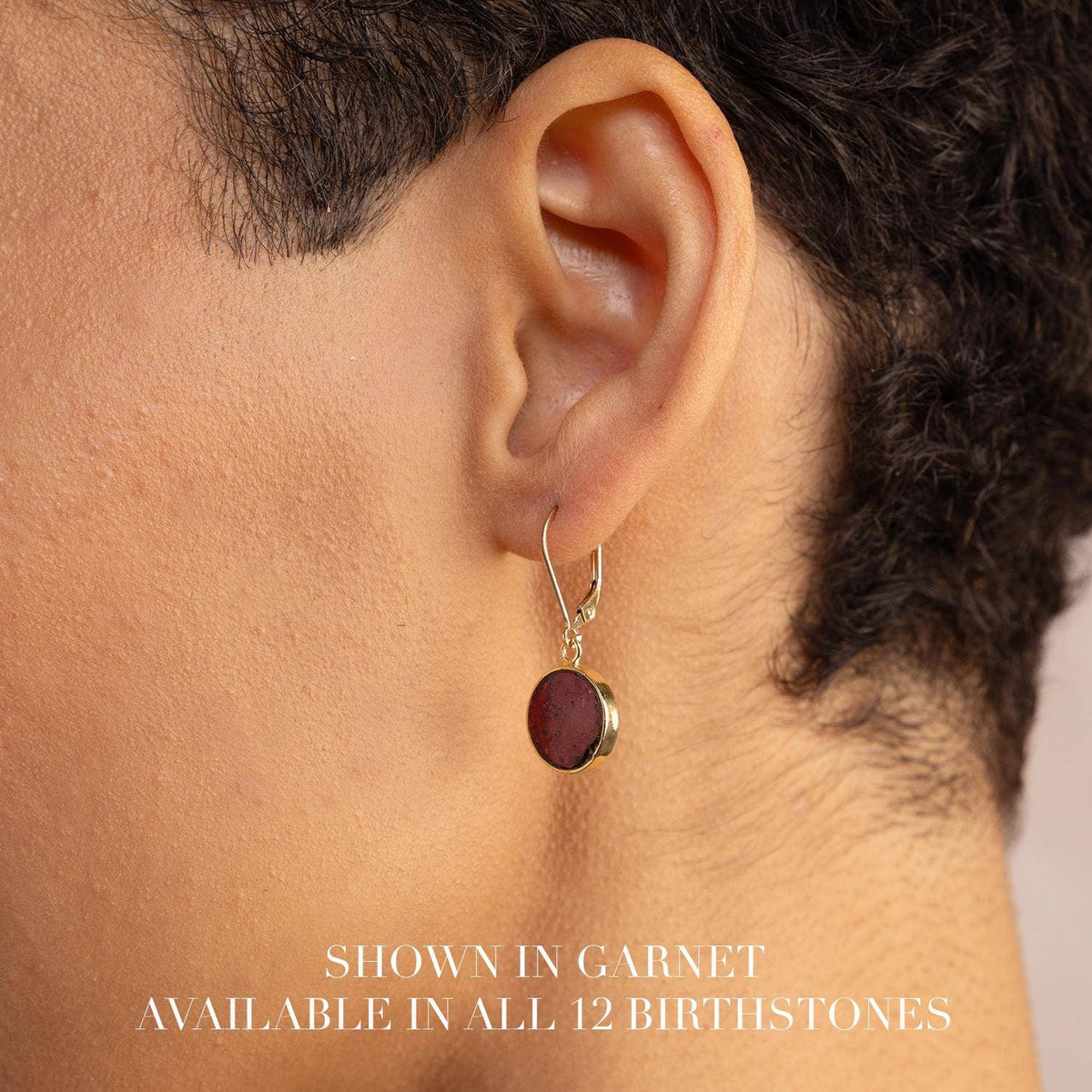 January Birthstone Garnet Earrings - Leverback 14k Gold Filled Drop Earrings / Soul & Little Rose