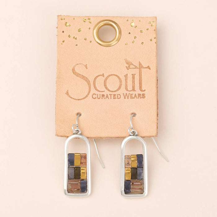 Good Karma Miyuki Frame Earring - Gunmetal/Silver / Scout