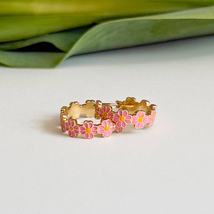 Daisy Baby Hoop Earrings
