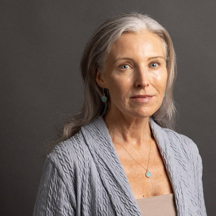 Turquoise 14K Gold Filled Round Pendant Necklace