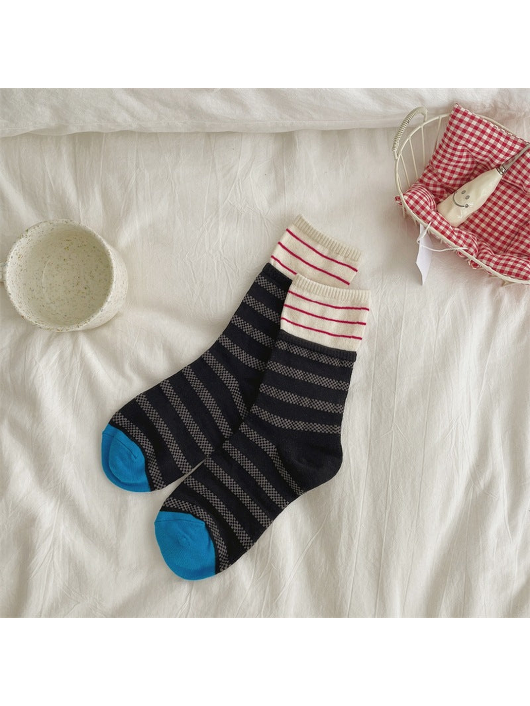 Rufia - Stripe Color Block Crew Socks
