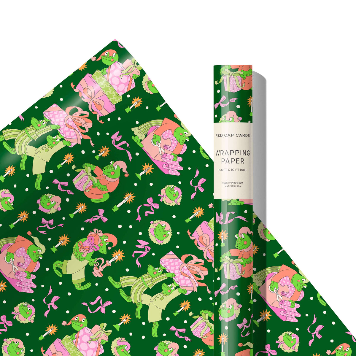 Frog Christmas 10 ft wrap roll
