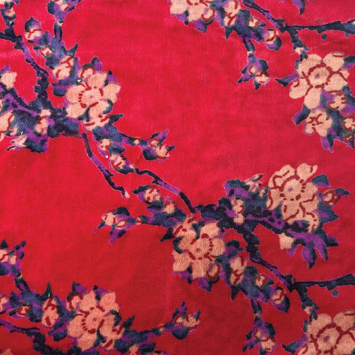 Rome Velvet Pouch Sakura Red