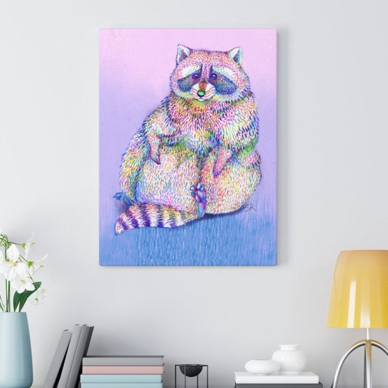 Rascal Raccoon Gallery Wrapped Canvas Print
