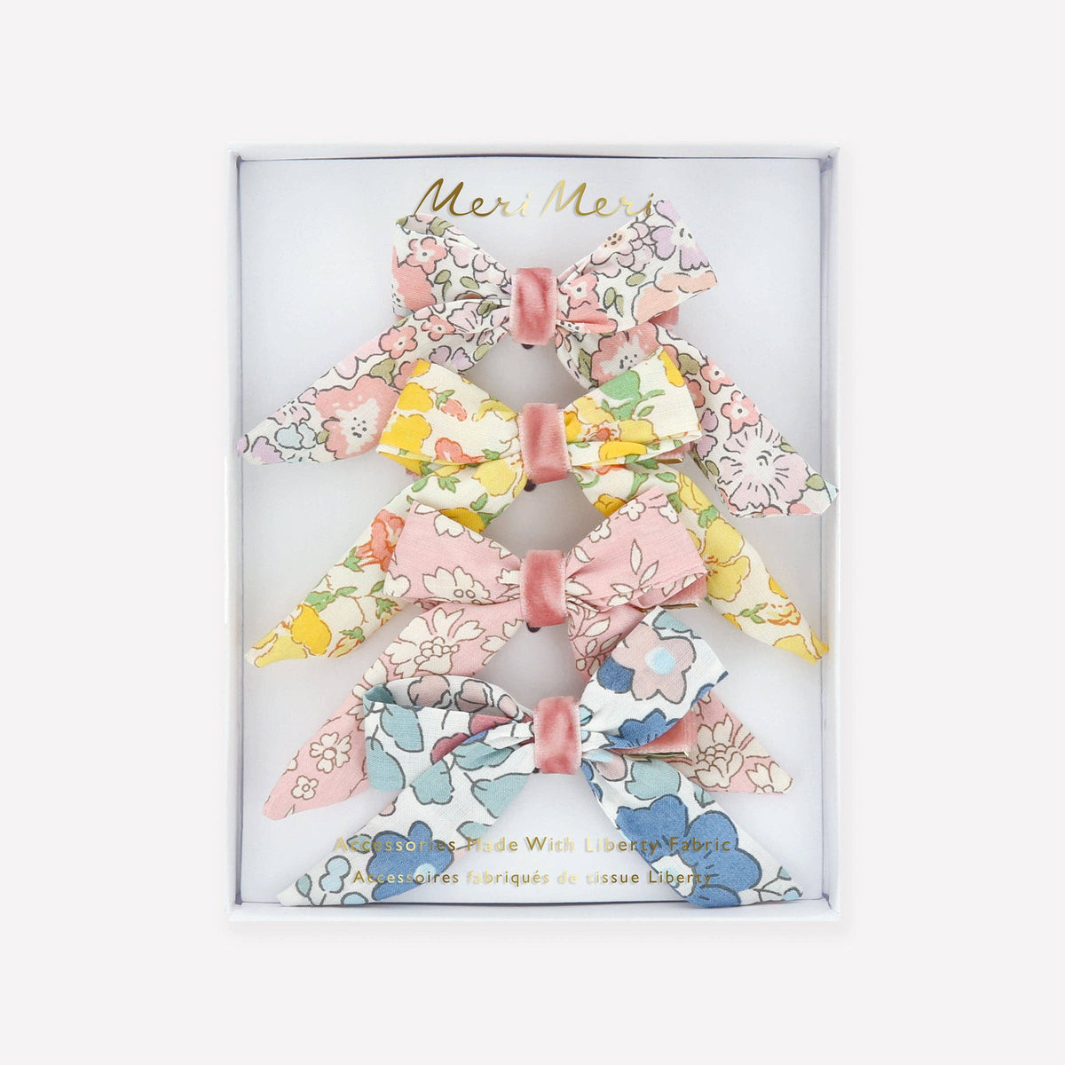 Floral Pattern Bow Hair Clips / Meri Meri
