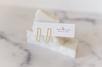 Carlysle Gold Plated Oval Studs - Large / Bella Rey