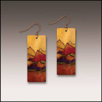 Desert Mountains Fine Art Rectangle Handmade Earrings