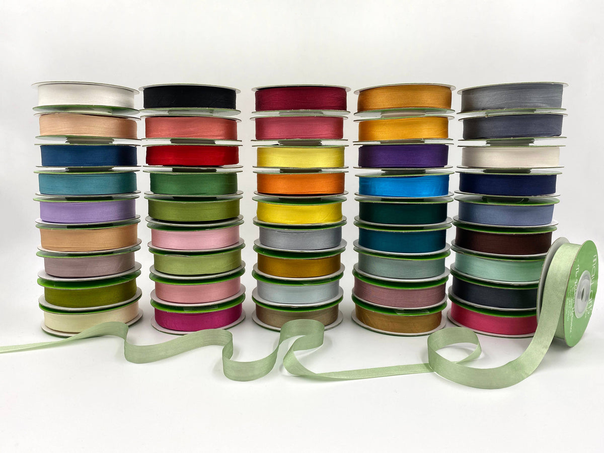 1/2" Rust Hand-Dyed Woven 100% Silk Ribbon