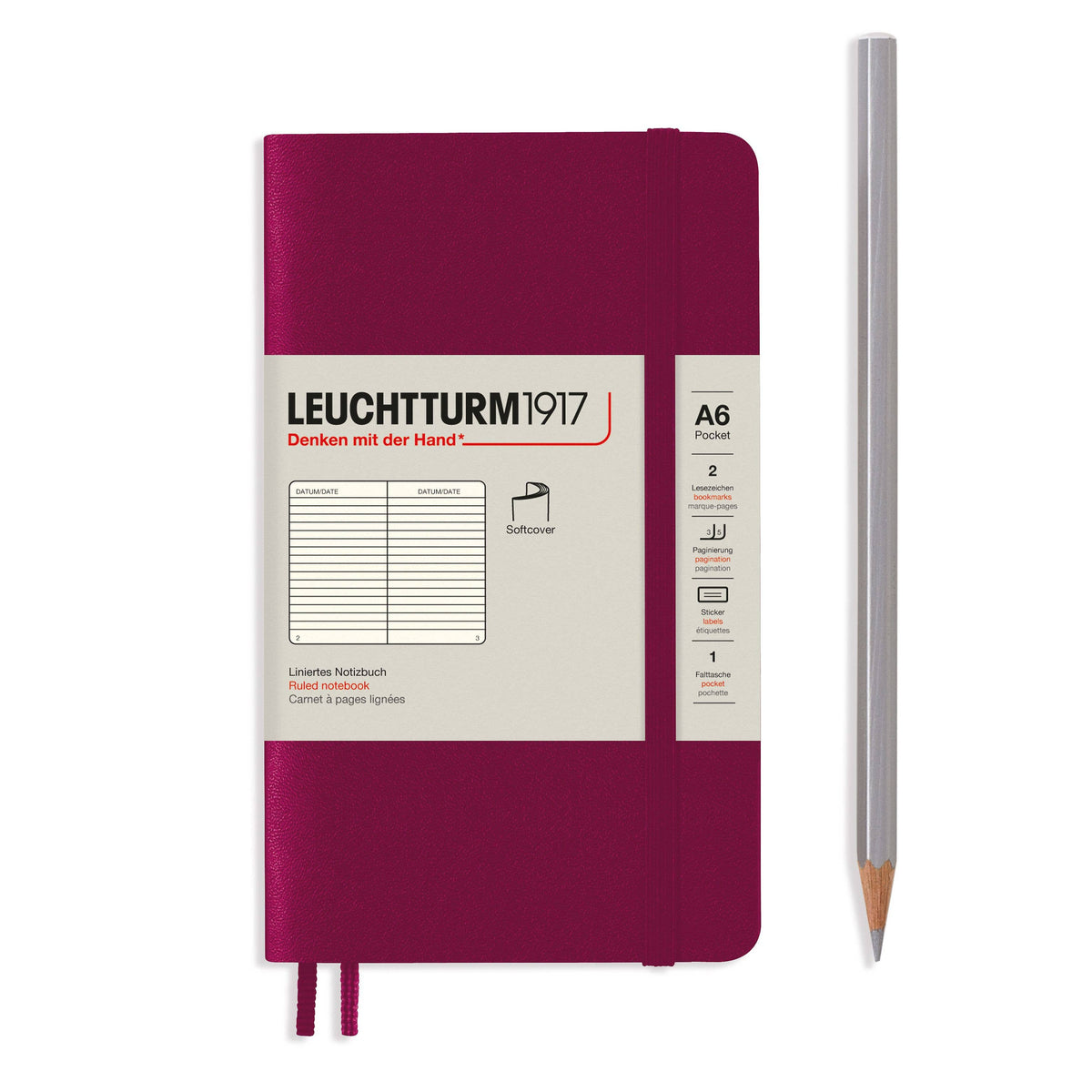 Leuchtturm 1917 A6 Softcover Pocket Sketchbooks - Dotted, Ruled - Various Colors