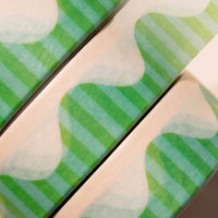 Wavy Stripes Washi Tape (Blue + Green)