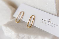Carlysle Gold Plated Oval Studs - Small / Bella Rey