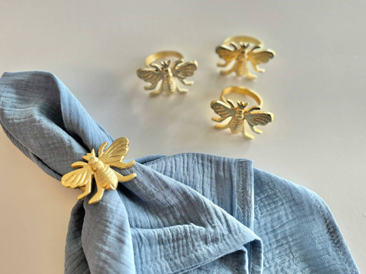 Napkin Rings, set of four- Honey Bee