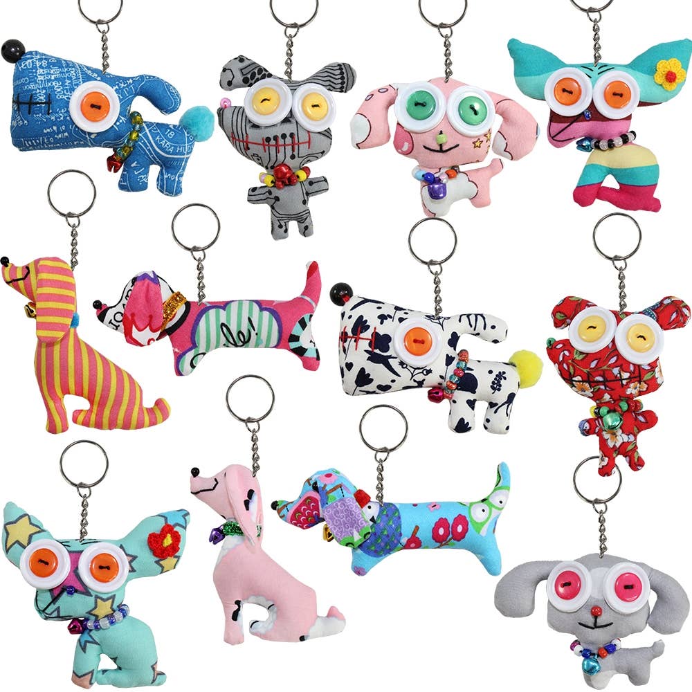 Dashing Dog Googly Key Rings Asst 1Dz - PVE009