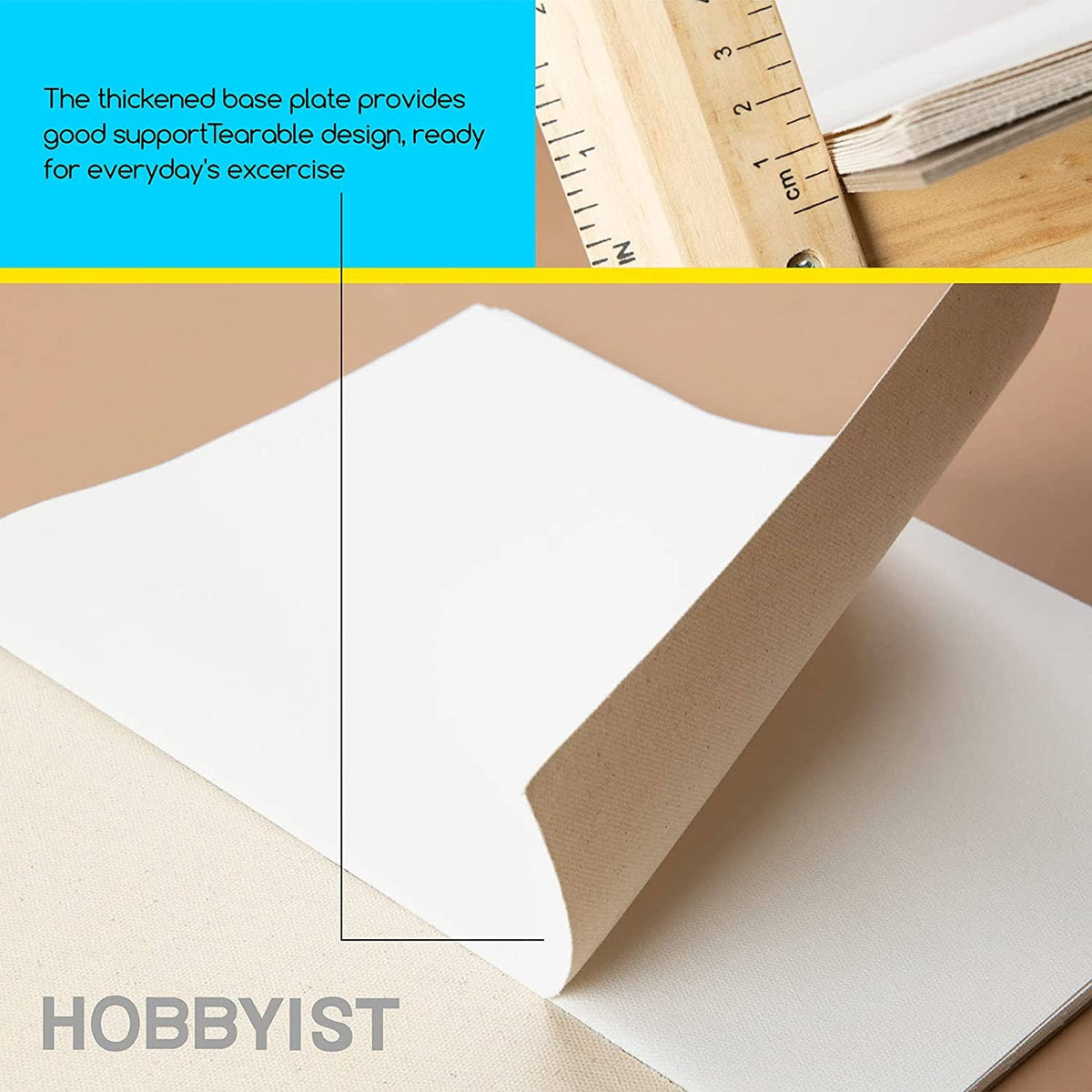 MEEDEN 9x12'' Canvas Paper Pad, 20 Sheets, Triple Primed