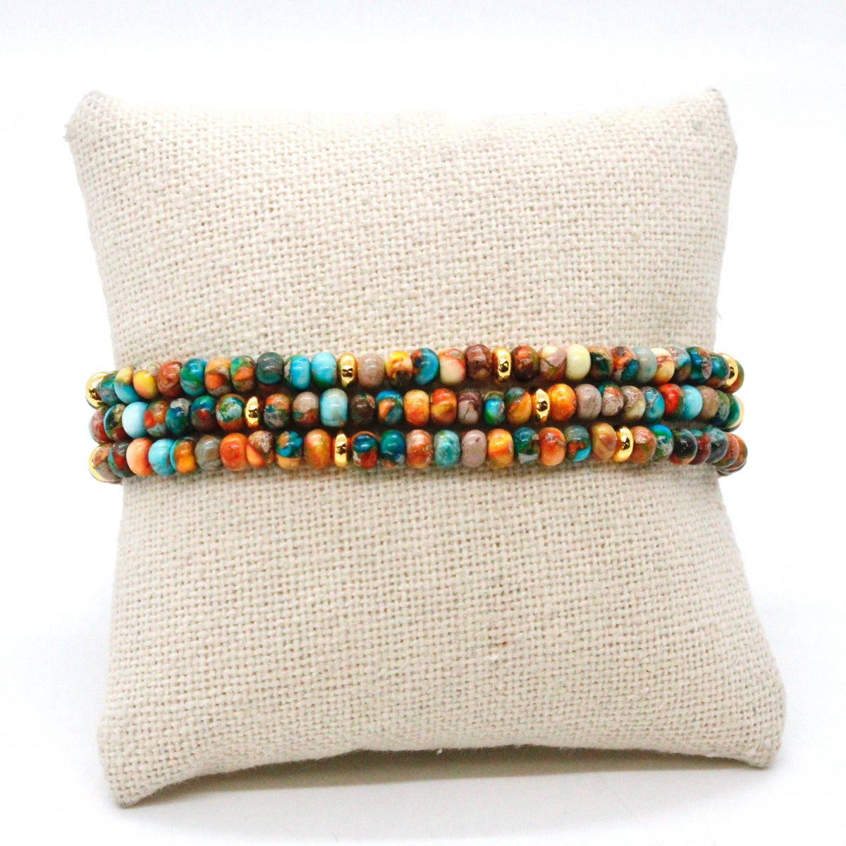 Rainbow Jasper 1 + Gold Bracelet Bundle