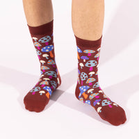 Mushroom Crew Socks | Psychedelic Mushroom Gift | Large