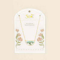 Pressed Flower Necklace - Blue Baby's Breath/Gold