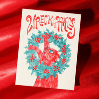 Wreck the Halls - Risograph Christmas Card