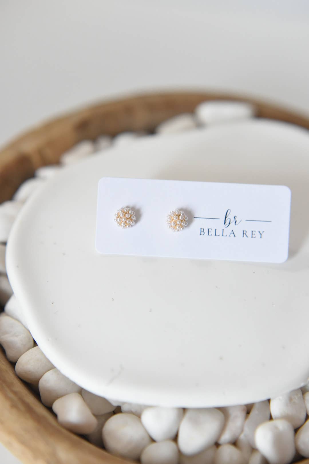 Lettie Pearl Cluster Stud Earrings / Bella Rey