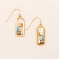 Good Karma Miyuki Frame Earring - Mint/Peach/Gold / Scout
