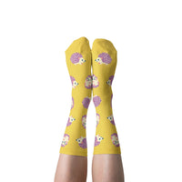 CURIO Hedgehogs Crew Socks | Cute Animal Nature Gift | Small