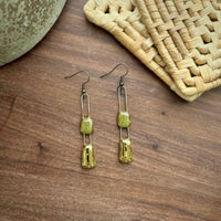 Speckled Olive Two Piece Gold Lined Earrings