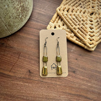 Speckled Olive Two Piece Gold Lined Earrings