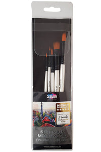 Zieler® Premium Mixed Media Brush Wallet (Set Of 5)